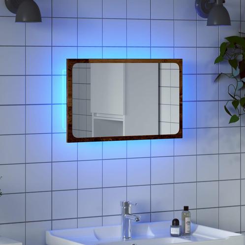 vidaXL Badkamerspiegel met LED 60x8,5x38 cm oud houtkleurig, Huis en Inrichting, Tafels | Kaptafels, Nieuw, Verzenden