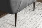 Retro fauteuil NOBLESSE 105cm grijs fluweel zwart metalen, Huis en Inrichting, Fauteuils, Ophalen of Verzenden, Nieuw