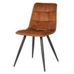 LABEL51 Eetkamerstoel Jelt - Oker - Velours, Huis en Inrichting, Stoelen, Ophalen of Verzenden, Nieuw