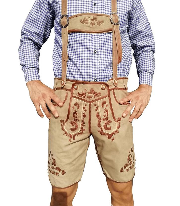 Lederhosen 100% geitenleder, Hobby en Vrije tijd, Feestartikelen, Feestartikel, Nieuw, Verzenden