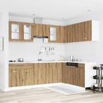 vidaXL 11-delige Keukenkastenset Lyon bewerkt hout, Huis en Inrichting, Keuken | Keukenelementen, Verzenden, Nieuw, Bruin