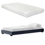Modern bedframe stof met matras 90x200 donkergrijs, Huis en Inrichting, Verzenden, Nieuw