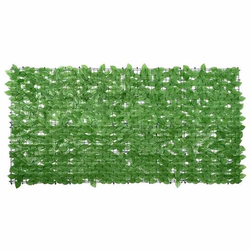 vidaXL Balkonscherm met groene bladeren 200x100 cm, Tuin en Terras, Zonneschermen, Nieuw, Verzenden