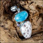 Natuurlijke hanger van Larimar-toermalijn-roze natroliet -, Nieuw