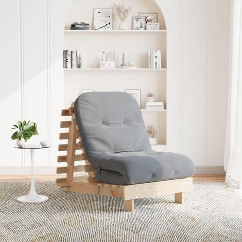 vidaXL Futon slaapbank met matras 70x206x11 cm massief, Huis en Inrichting, Slaapkamer | Slaapbanken, Bruin, Nieuw, Verzenden