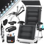 Tuinstoel - Ligstoel - Verstelbaar - Opvouwbaar - Zwart - KE, Tuin en Terras, Verzenden, Zo goed als nieuw