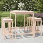 vidaXL 5-delige Tuinbarset massief grenenhout, Tuin en Terras, Verzenden, Nieuw, 5 zitplaatsen