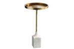 Design bijzettafel TRAYFUL 60cm antiek goud wit marmeren, Huis en Inrichting, Tafels | Sidetables, Ophalen of Verzenden, Nieuw