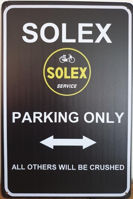 Solex parking only reclamebord, Verzamelen, Merken en Reclamevoorwerpen, Nieuw, Ophalen of Verzenden