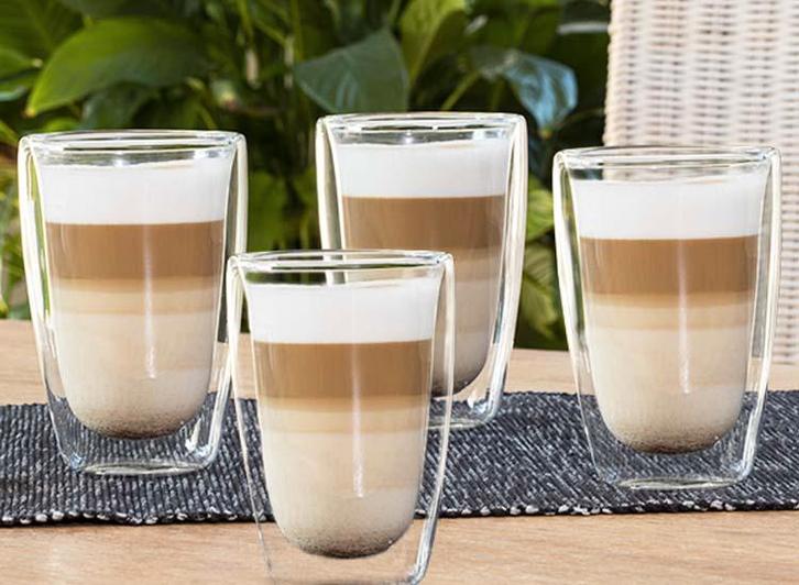 4 Hi Latte Macchiato glazen - dubbelwandige glazen - 400ml, Huis en Inrichting, Keuken | Servies, Nieuw, Verzenden
