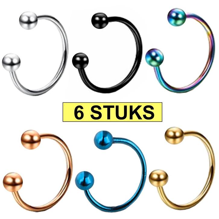 Fako Bijoux - Circular Barbell Piercing - Hoefijzer - 8mm -, Sieraden, Tassen en Uiterlijk, Piercings, Verzenden