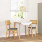 vidaXL Eetkamerstoelen met kussens 2 st massief hout rubber, Huis en Inrichting, Stoelen, Verzenden, Nieuw, Bruin