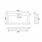 AQS Wastafel Hardsteen 100x46x5 cm 1 Kraangat Mat Zwart, Ophalen of Verzenden, Nieuw