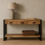 Mangohout Sidetable Britt 150 cm, Huis en Inrichting, Tafels | Sidetables, Verzenden, Nieuw, Industriële meubels, 25 tot 50 cm