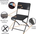 2dekans | Perel Klapstoel, inklapbaar, binnen-en, Huis en Inrichting, Ophalen of Verzenden, Zo goed als nieuw, Zwart