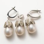 Zonder Minimumprijs - 3-delige sieradenset Platina - 6.16ct., Sieraden, Tassen en Uiterlijk, Antieke sieraden