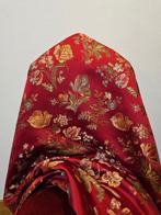 300x300cm! San Leucio bloemrijke stof in Bordeaux-rood kleur