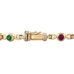 Gouden vintage armband met robijn, saffier, smaragd en, Ophalen of Verzenden, Nieuw
