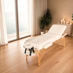 3-zones massagetafel met 10 cm matras en houten frame - beig, Verzenden, Nieuw