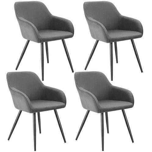 Eetkamerstoel Marilyn, koordlook, gestoffeerd - grijs / zwar, Huis en Inrichting, Stoelen, Verzenden