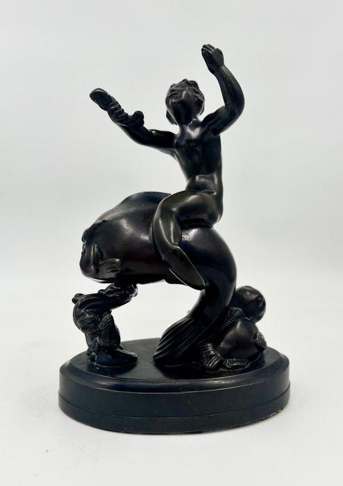 Just Andersen - Just Andersen - Beeld, Boy riding Fish - 24, Antiek en Kunst, Kunst | Designobjecten