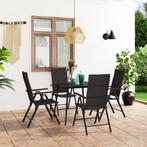 vidaXL 5-delige Tuinset zwart, 5 zitplaatsen, Nieuw, Tuinset, Verzenden