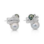 Oorbellen - 18 karaat Witgoud - 17.02ct. tw. Parel - Diamant, Sieraden, Tassen en Uiterlijk, Nieuw