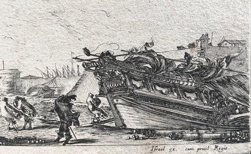 Stefano Della Bella (1610-1664) - Il porto, colpo di vento -, Antiek en Kunst, Antiek | Overige Antiek