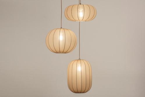 Rietveld Hanglampen - Taupe - Stof, Metaal, Huis en Inrichting, Lampen | Hanglampen, Verzenden