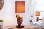 Handgemaakte drijfhout tafellamp HYPNOTIC 45cm bruin met, Nieuw, Ophalen of Verzenden