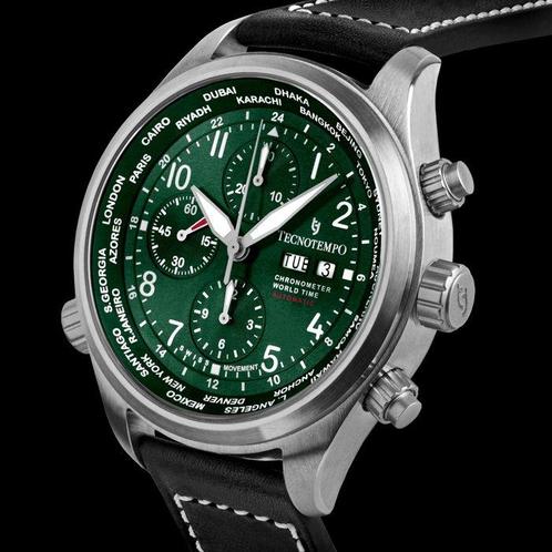 Tecnotempo - Chronometer World Time - 30ATM WR - Automatic, Sieraden, Tassen en Uiterlijk, Horloges | Heren