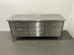 Mobiele RVS werktafel met lades | 2000x700x920mm, Ophalen of Verzenden, Nieuw in verpakking, RVS Meubilair