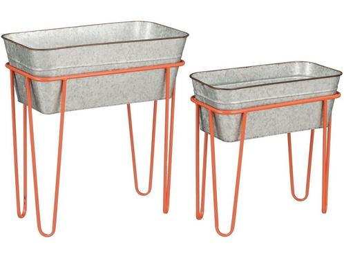 Mica Decorations Stanly Bloempot op Standaard - Set van 2 -, Huis en Inrichting, Woonaccessoires | Overige, Nieuw, Verzenden