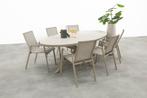 Atmos/Ventaro stapelbare ovale tuinset 240x115 cm. - Latte, Verzenden, Nieuw, Overige materialen, Tuinset