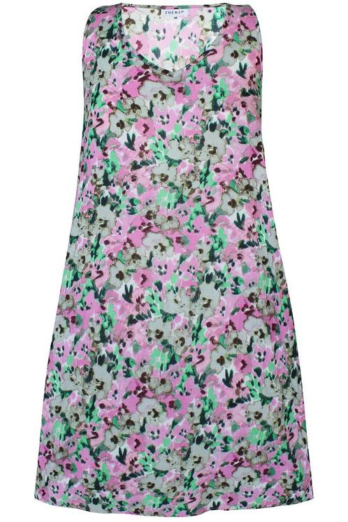 ZHENZI jurk crincle bloem Maat:, Kleding | Dames, Jurken, Overige kleuren, Nieuw, Verzenden
