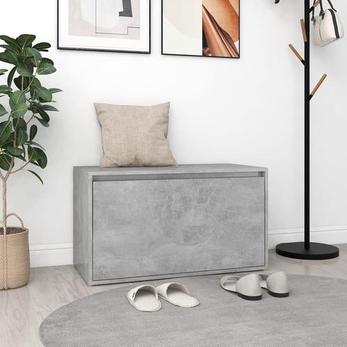 vidaXL Halbank 80x40x45 cm bewerkt hout betongrijs, Huis en Inrichting, Banken | Voetenbanken en Poefen, Nieuw, Verzenden