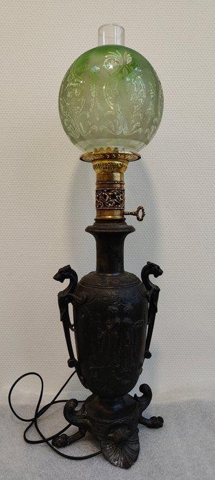 Petroleumlamp - Legering - 19e eeuw Neo-Grec Lam, Antiek en Kunst, Antiek | Overige Antiek