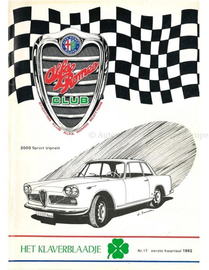 1982 ALFA ROMEO CLUB HET KLAVERBLAADJE 17 NEDERLANDS, Boeken, Auto's | Folders en Tijdschriften, Alfa Romeo