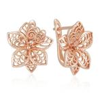 Hot 585 Roségoudkleurige Bloem Hanger Oorbellen voor Vrouwen, Verzenden, Nieuw