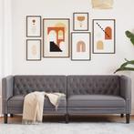 vidaXL Driezitsbank Chesterfield-stijl kunstleer grijs, Huis en Inrichting, Banken | Bankstellen, Verzenden, Nieuw, Driepersoons