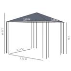 TRUUSK Tuinpaviljoen 3x3m - Stabiele Feesttent van Staal en, Tuin en Terras, Verzenden, Nieuw