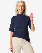 HEMA Dames top Clara rib donkerblauw, Verzenden, Nieuw