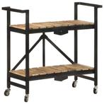 vidaXL Keukentrolley 87x36x81 cm massief mangohout, Huis en Inrichting, Keuken | Keukenbenodigdheden, Verzenden, Nieuw