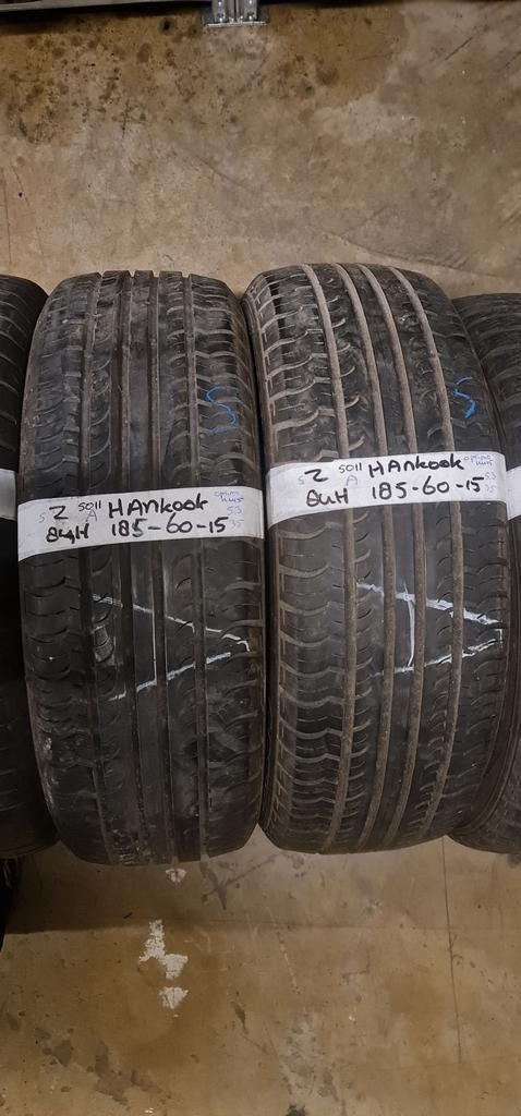 2x 185-60-15 Hankook Zomer 5.3mm €25 Per Band 185 60 15, Auto-onderdelen, Banden en Velgen, 15 inch, Zomerbanden, 185 mm, Personenwagen