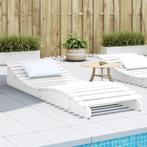 vidaXL Ligbed 205x70x31,5 cm massief grenenhout wit, Verzenden, Nieuw