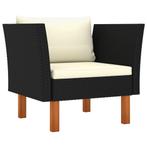 vidaXL Tuinbank poly rattan en massief eucalyptushout, Verzenden, Nieuw, Rotan