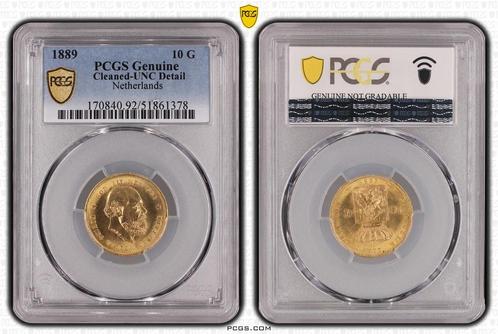 Gouden Willem III 10 gulden 1889 UNC Detail PCGS, Postzegels en Munten, Munten | Nederland, Losse munt, 10 gulden, Koning Willem III