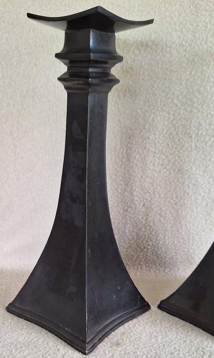 Kaarsenhouder Kandelaars (2) - Gepatineerd brons, Antiek en Kunst, Curiosa en Brocante
