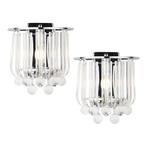 Wandlamp set van 2 Alnwick 24x22x15 cm E14 chroomkleurig lux, Huis en Inrichting, Lampen | Wandlampen, Verzenden, Nieuw