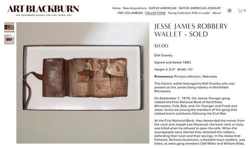 Jesse James robbery wallet - Anders - V.S., Antiek en Kunst, Kunst | Niet-Westerse kunst